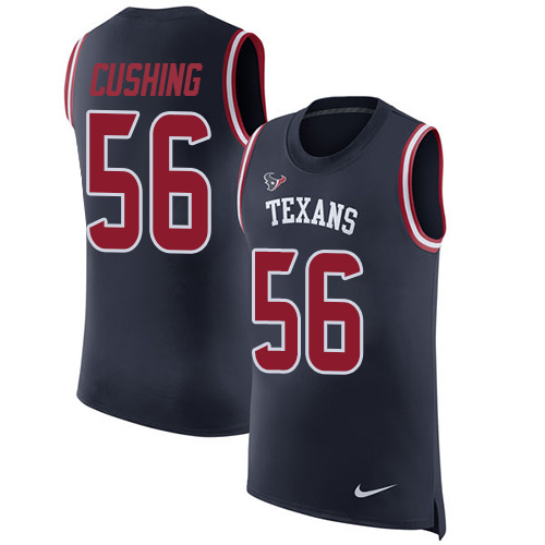 Nike Texans #56 Brian Cushing Navy Blue Team Color Men's Stitched NFL Limited Rush Tank Top Jersey
